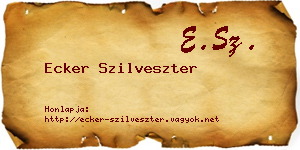Ecker Szilveszter névjegykártya