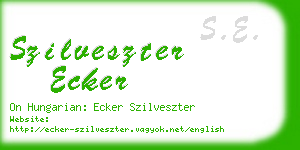 szilveszter ecker business card